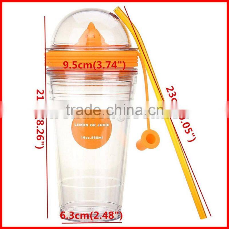 Fruit Infusing Infuser Water Bottle Sports Lemon Juice Bottle For Water Straw Coffee Milk Tea Cup Water Tumbler Child Bottles