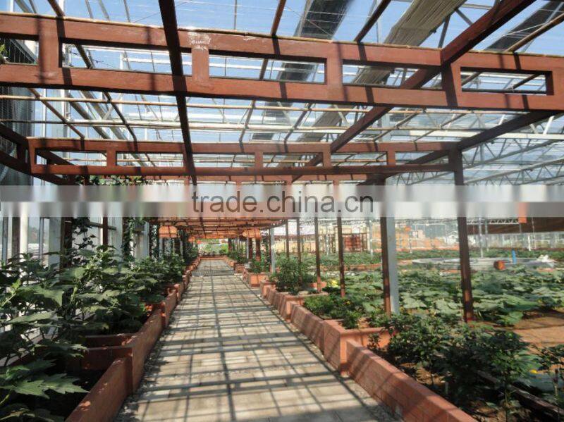 Xinhe glass greenhouse for hot sale