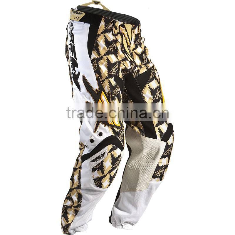 New arriaval Custom Sublimation Cordura Polyester Motocross Pant with leather protection