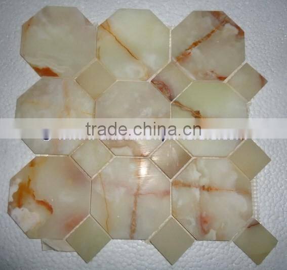 Customizable LIGHT GREEN ONYX MOSAIC TILES COLLECTIONS