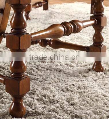 American concise design solid wood hand carved fabric dining chair