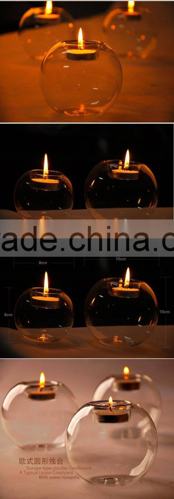 vintage custom Transparent glass candle holder jars for Weddings