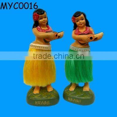 Resin dashboard hula girl