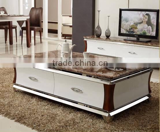 Modern Wood Japanese TV Stand Marble Top