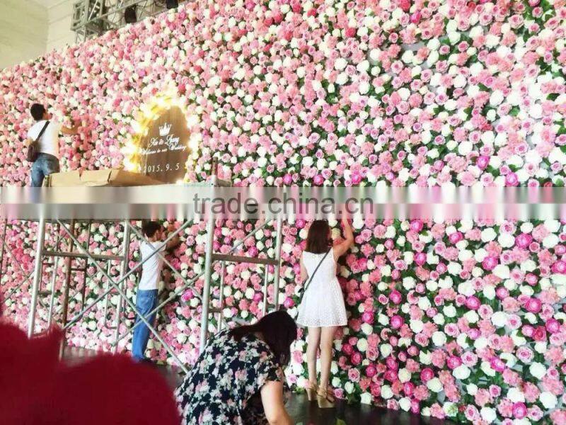 50cm x 50cm decoration artificial plastic Silk colorful paper flower wedding brick wall hanging E03 0101