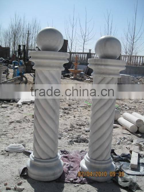 Wedding decoration hand carving marble pillars,marble roman column