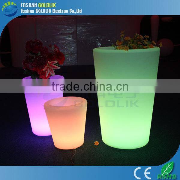 GLACS Control Long Square Flower Pot LED Battery Lighted Garden Flower Pot