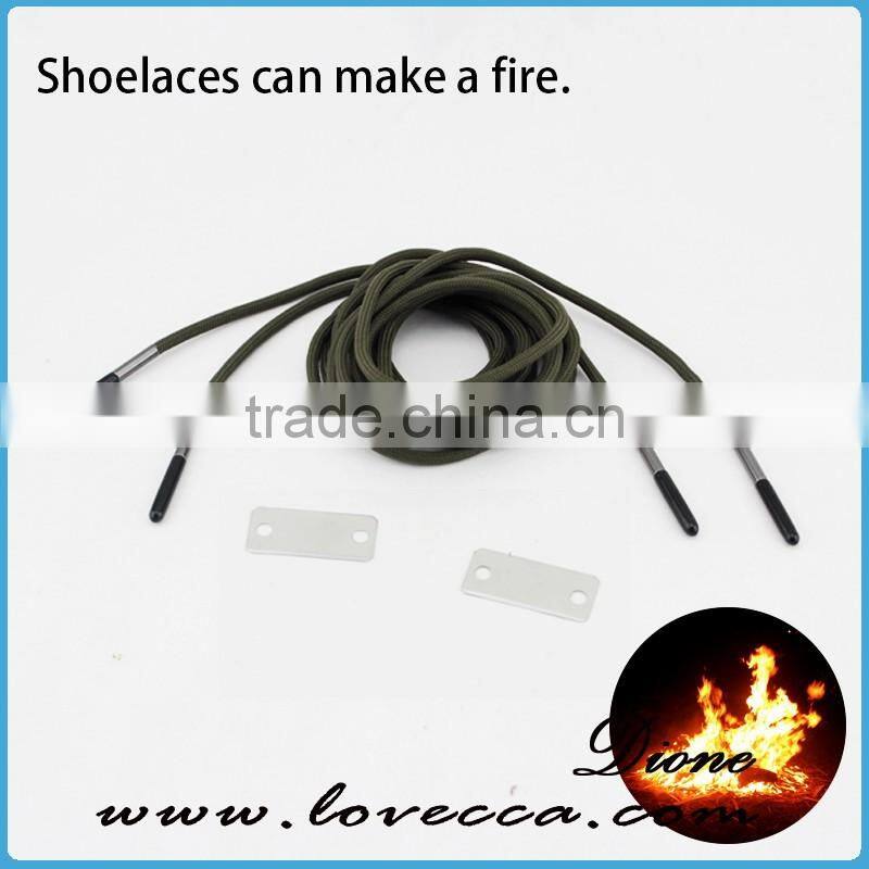 Shoelace Can Make Fire , Nylon Rope Round Colorful Firestarter Shoelace for Climbing