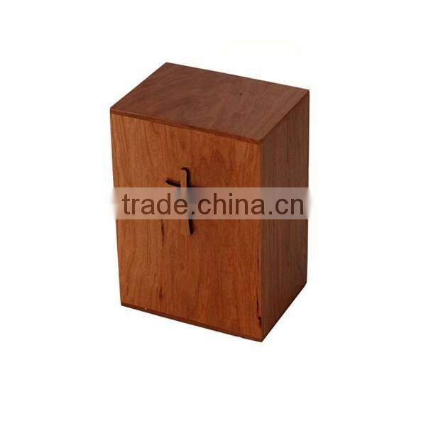 American style ash wood cremation urns for ahses top of cross