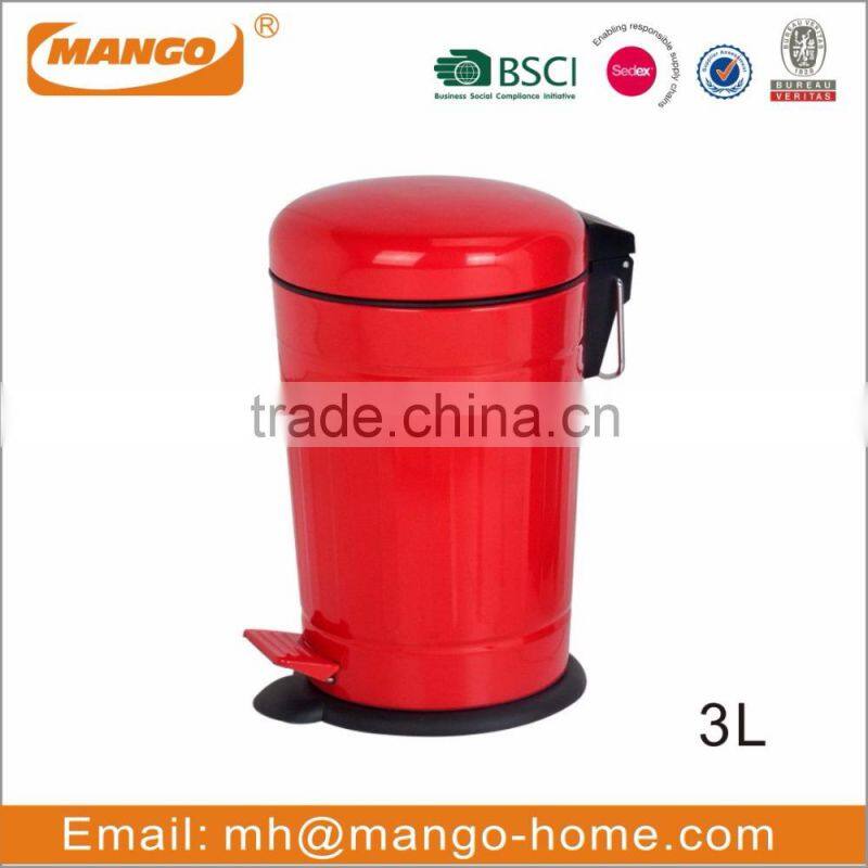 Soft closed cone pedal trash can with colorful coating