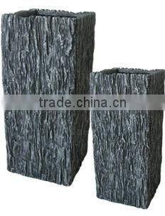 Large Sandstoone Wooden Finish Garden Flower Pot