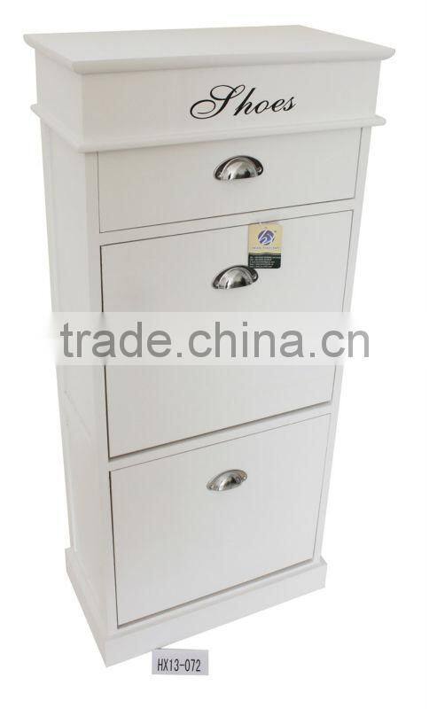 Hallway 2 drawer white wooden shoe cabinet