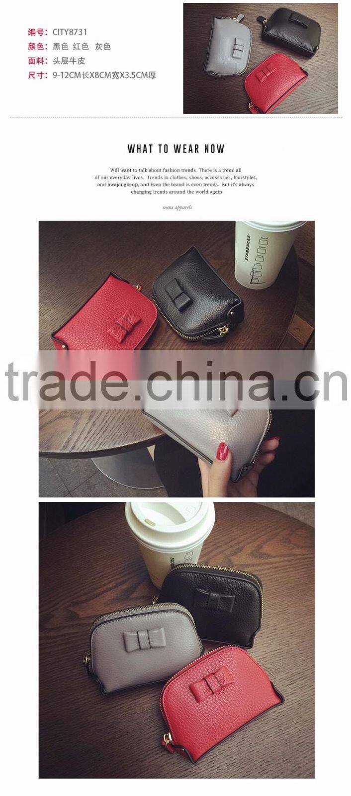 Leather Handbag purse bag ladies bag cosmetic Mini hand shell bag