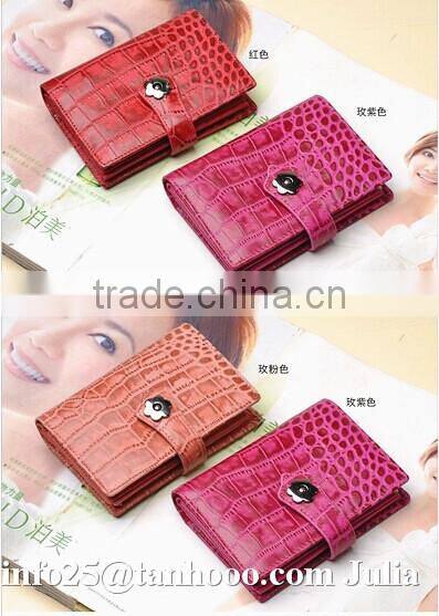 Sexy clip/sexy fashion crocodile leather purse/leather women wallet