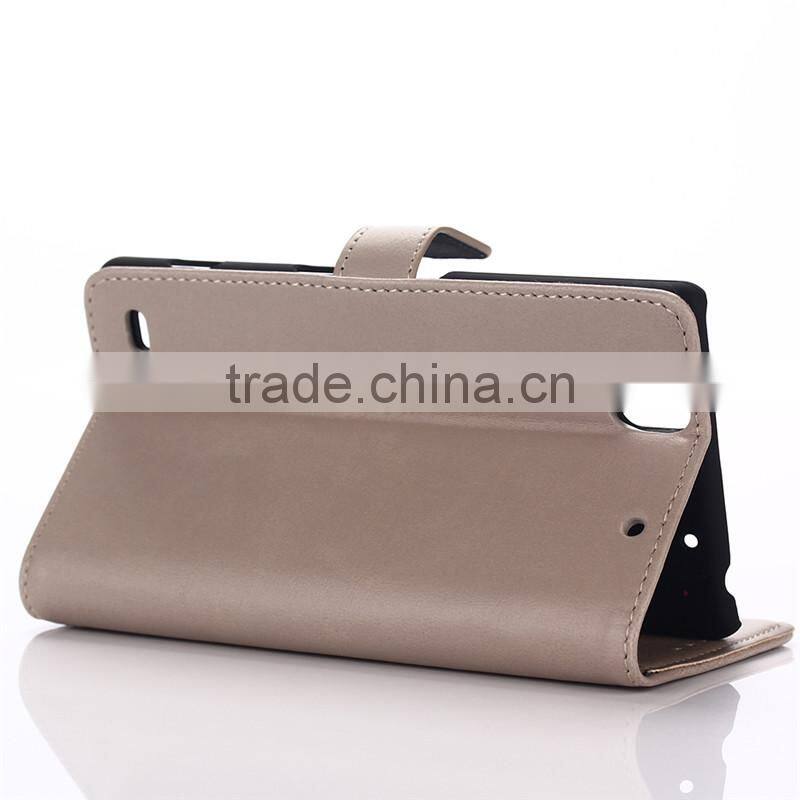 High quality crazy-horse PU card bumper/pocket cell phone case for Sony