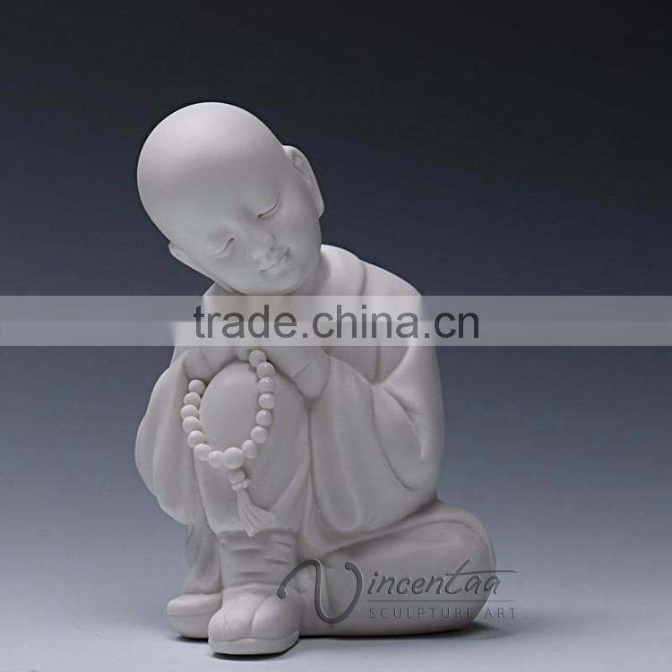 Modern garden decor white marble baby buddha statue