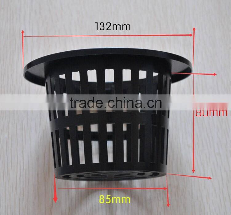 4'' inchs large size plastic Hydroponic system Black planting pots