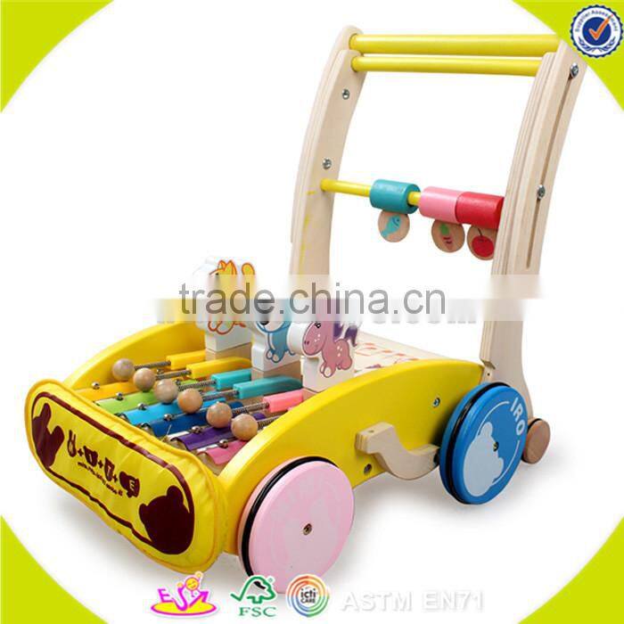 wholesale funny toddler wooden walker toy educational wooden walker toy bring fun best selling wooden walker toy W16E029