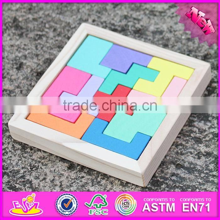 2016 new design children educational toy wooden tetris puzzle W14A179