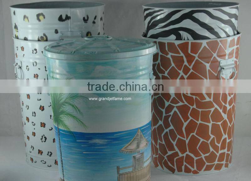 garden water fountains big white metal Environmental Protection bin