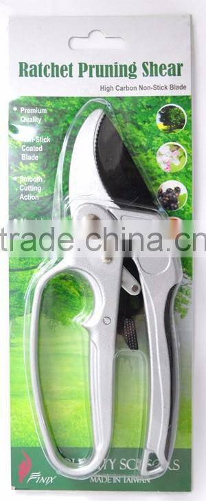 High Carbon Steel Non-Stick Coating Bypass Ratchet Pruning Shear
