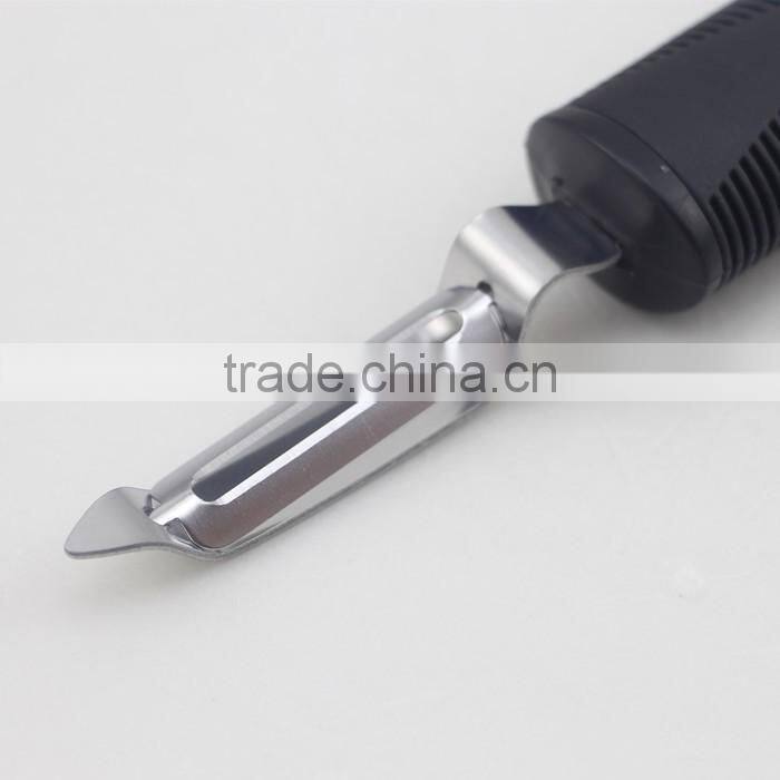 Stainless Steel Blade Single-head Peeler For Vegetable And Fruit With Black Plastic Handle