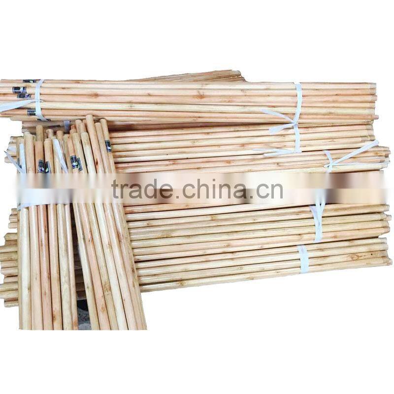 varnished wooden stick mop