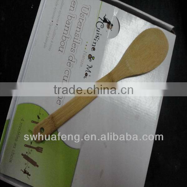 2017 Wholesale natural bamboo slotted spoon