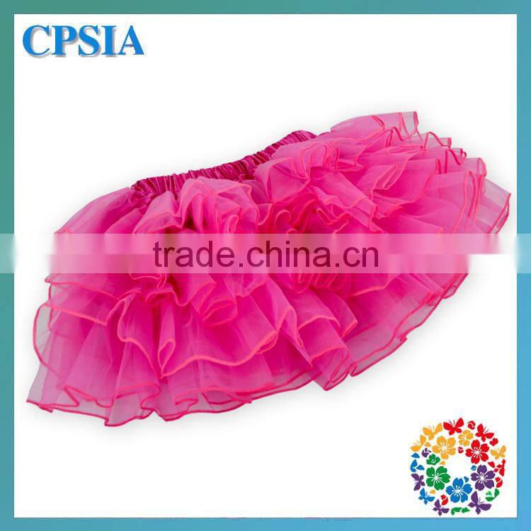 Hot Sale Last Fashion Mini Baby Girls Chiffon Hot Pink Pleated Tutu Skirts With Elastic Band Waistline girls puffy party dresses