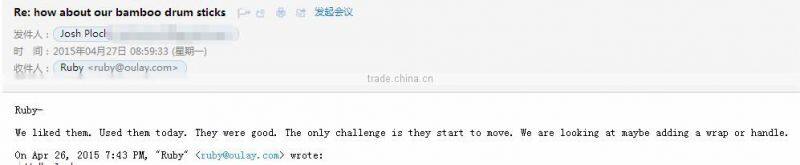 Bamboo Percussion Drumsticks With Imported Rubber Black Rings