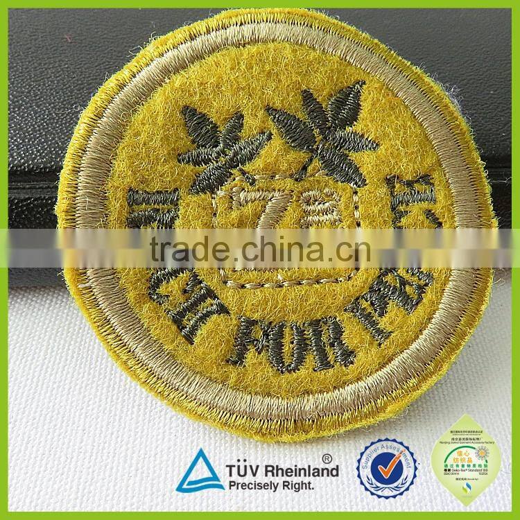 OEM services big factory backing glue heat transfer embroidery patch for clothing