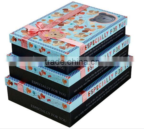 fancy quality fashion design corrugated paper gift boxes with handle