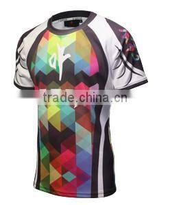 280g spandex fabric camouflage design sublimation custom rugby jersey in rugby football wear