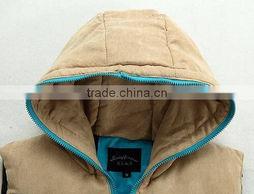 Winter Men's Down Vest Warm Hooded Vest Casual Cotton-padded jacket Slim Coat