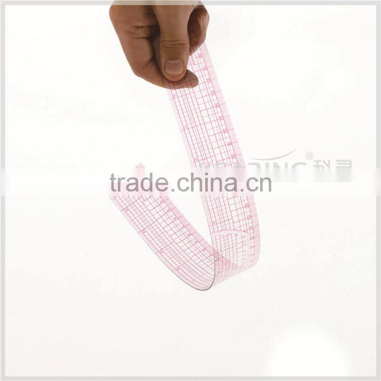 Factory wholesale high quality plastic stencil ruler for garment pattern marking and design 40cm&16" #B-66