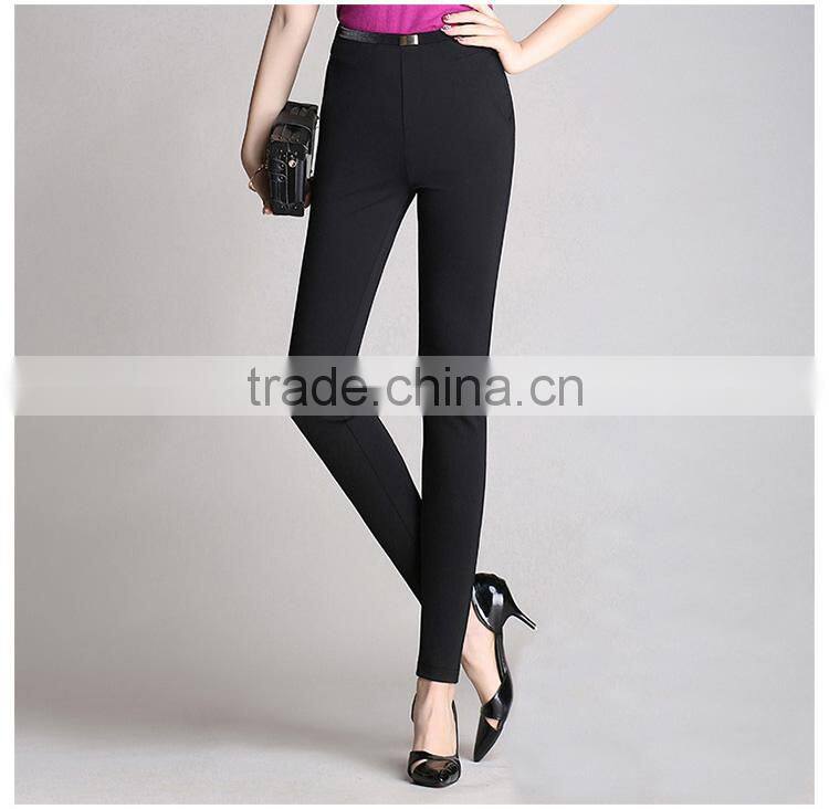 Cotton elastic Leggings Black stretch pants waist slimming leisure slim trousers custom made as your need