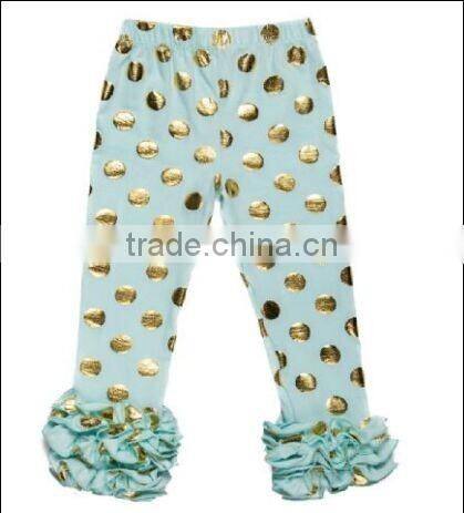 china product and alibaba low price wholesale 2016 new design gold polk dots leggings with ruffle