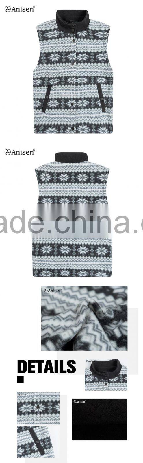 bulk wholesale custom printing pattern fleece men vest