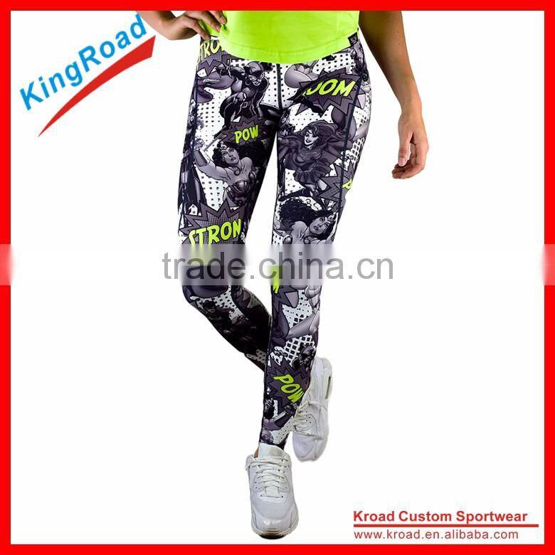 Custom Sublimation Printed fitness leggings, compression tights