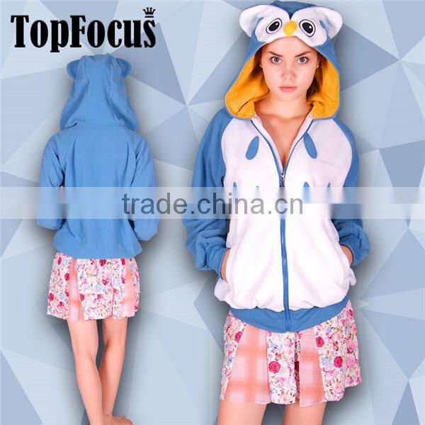 owl animal cotton hoodies brand man hoody with ears