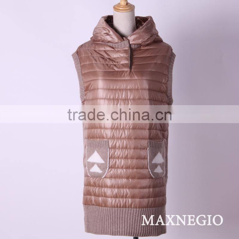 Top quality women sleeveless knitting fashion sweater coat