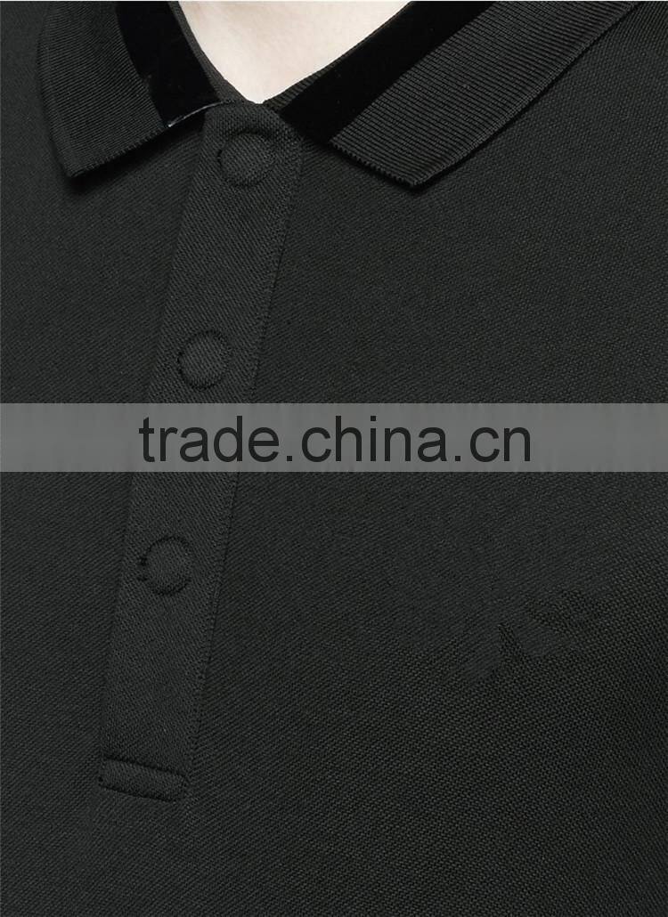 Slim men black custom 100%cotton man polo t-shirt