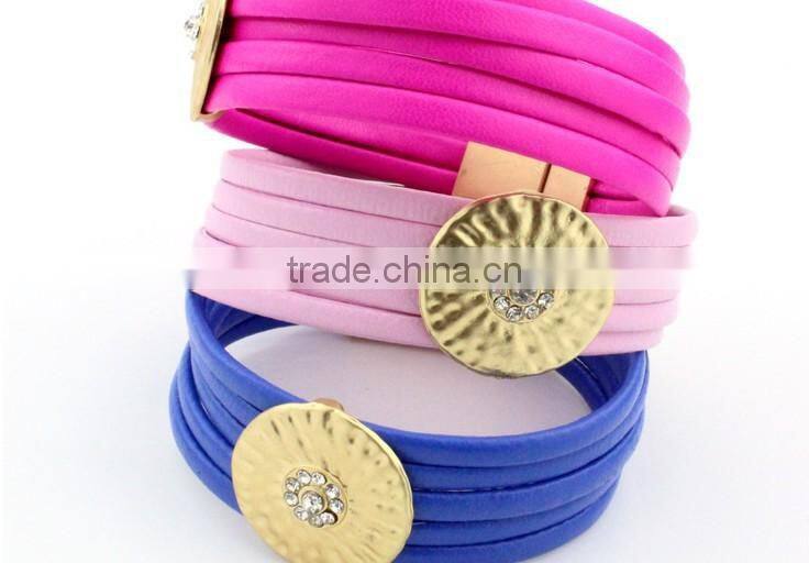 Mens snake leather bracelets,PU leather bracelets,custom logo magnetic bracelet