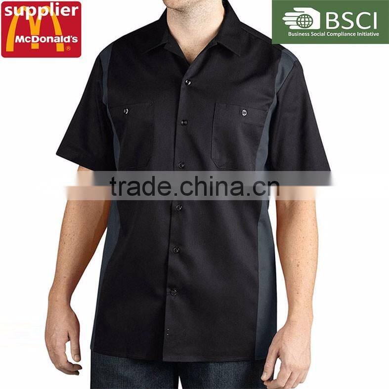 OEM High Quallity Mens' Uniforms Work Colorful Short Sleeve Work Wear Uniforms Shirts For Men