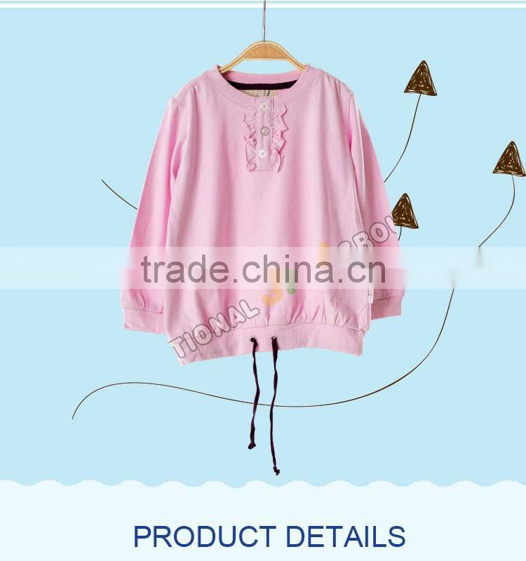 Anti-Pilling Long Sleeve Baby Girls Pink Fancy T Shirt