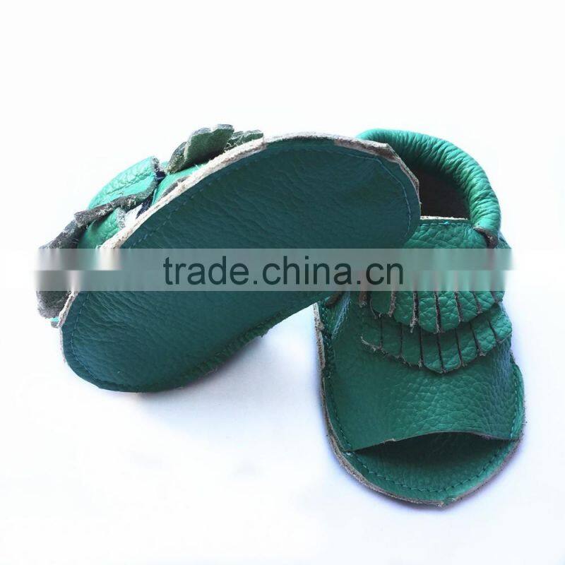 teal baby sandal shoes baby genuine leather shoes baby moccs