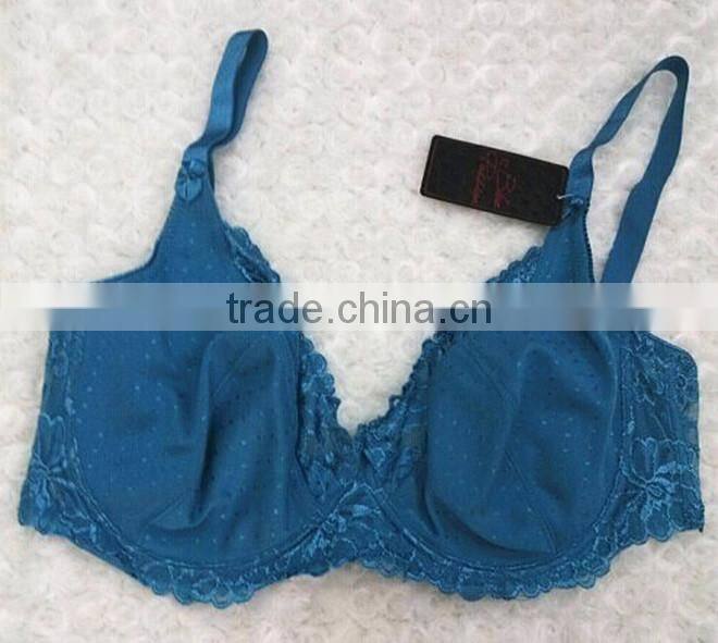 Solid color fancy sexy fat women wholesale plus size bras in high quality