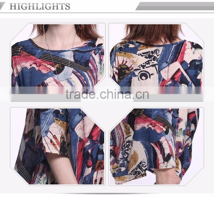 With pattern custom printed dress,woman one-piece dress,loose dress