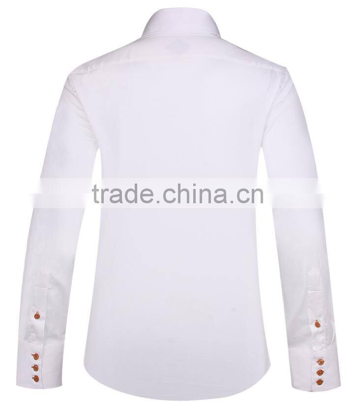 2017 new men's dress shirt with high double button-down collar