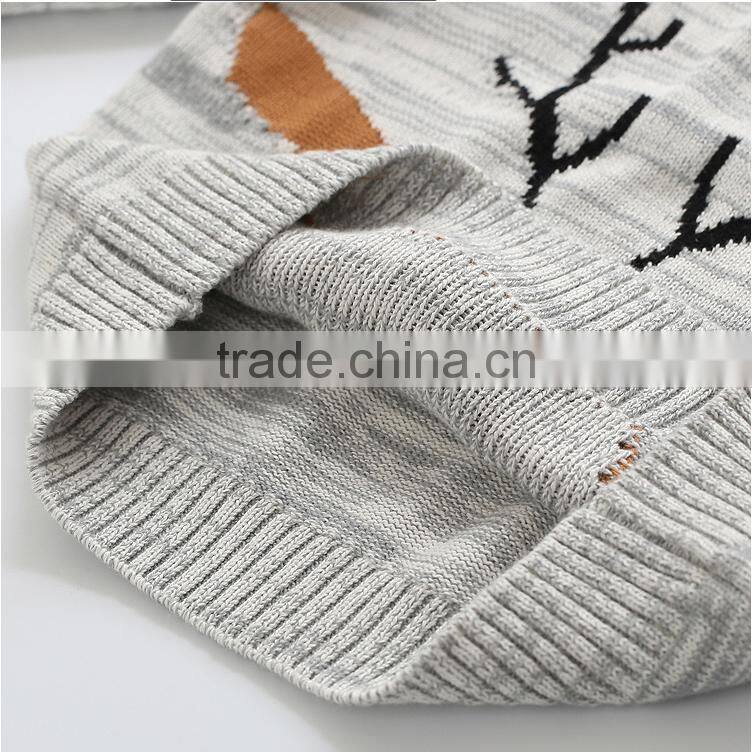 2016 Fashionable Children Cotton Knitting Deer Pattern Sweater Pullover